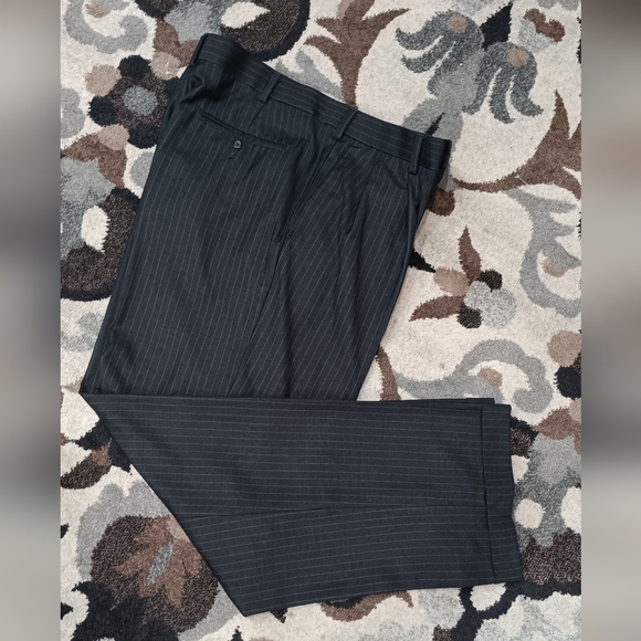 John Henry Men's Pleated Pant Size 36X32 Dress Trouser Dark Grey Cuff Hem - Picture 12 of 12